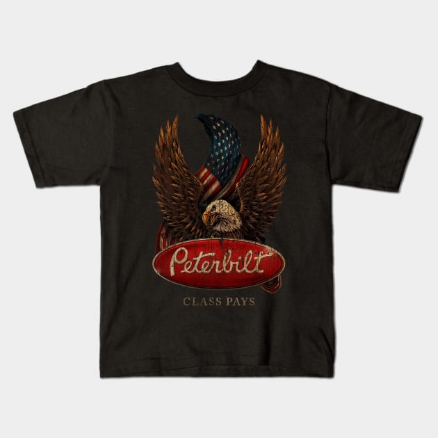 Peterbilt Class Pays Exclusive Kids T-Shirt by vintage.artillustrator